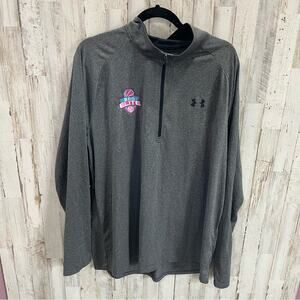 Under Armour Gray Loose Fit Quarter Zip Pullover 865 Elite Embroidered